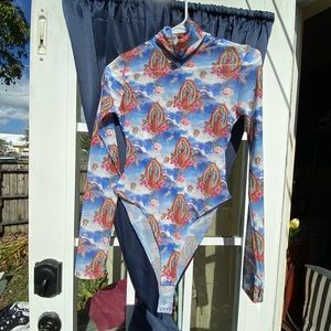 Forever 21, Virgin Mary mesh bodysuit, L